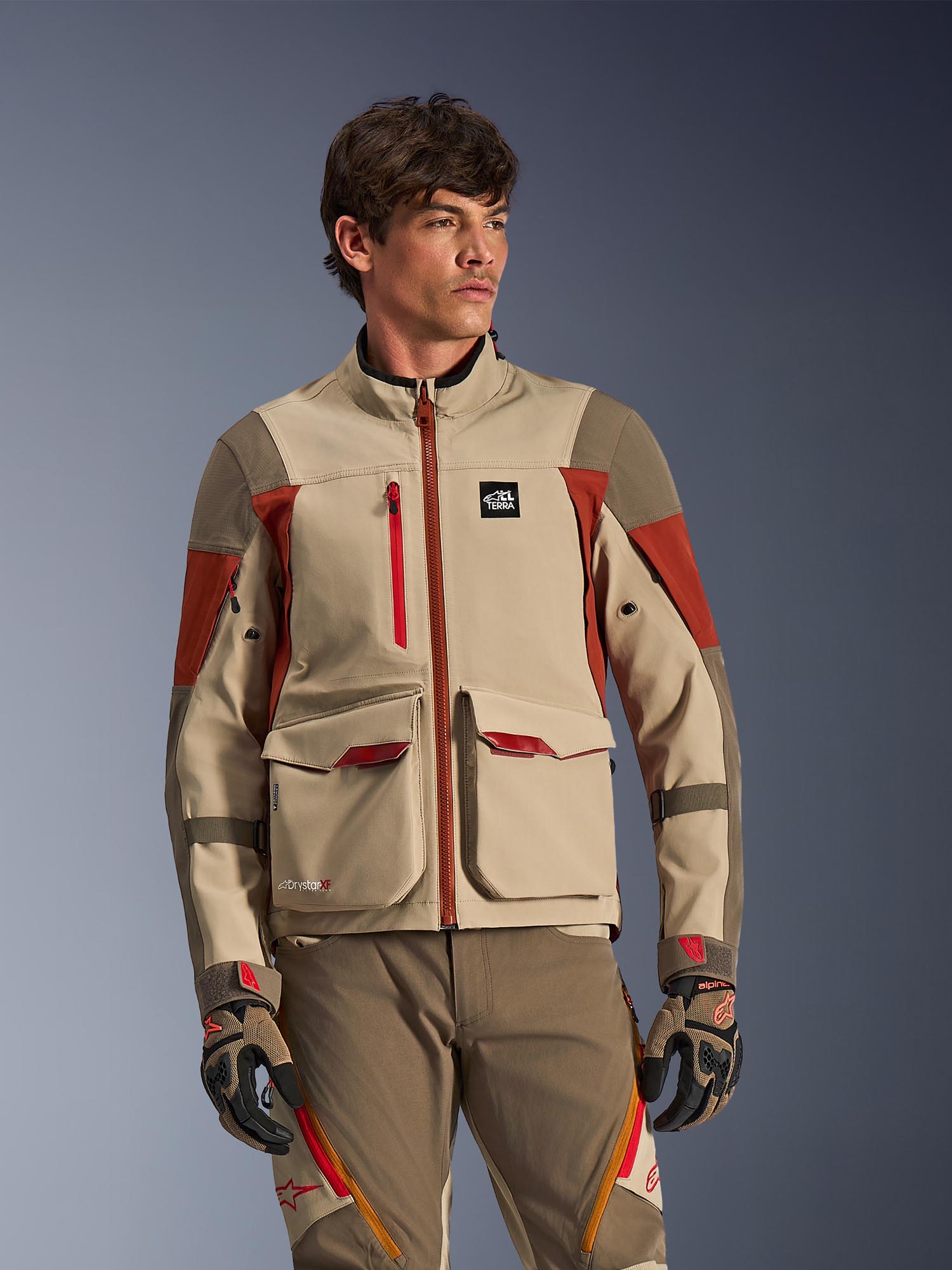 Alpinestars Maxdura Drystar XF Jachetă textilă impermeabilă pentru motociclete Roșu/bej/maro 4XL Figura 3