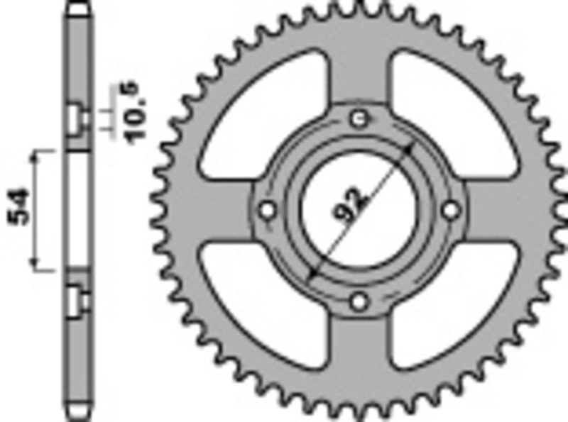 PBR Standard C45 bakdrev i stål 835 - 428 Figur 1