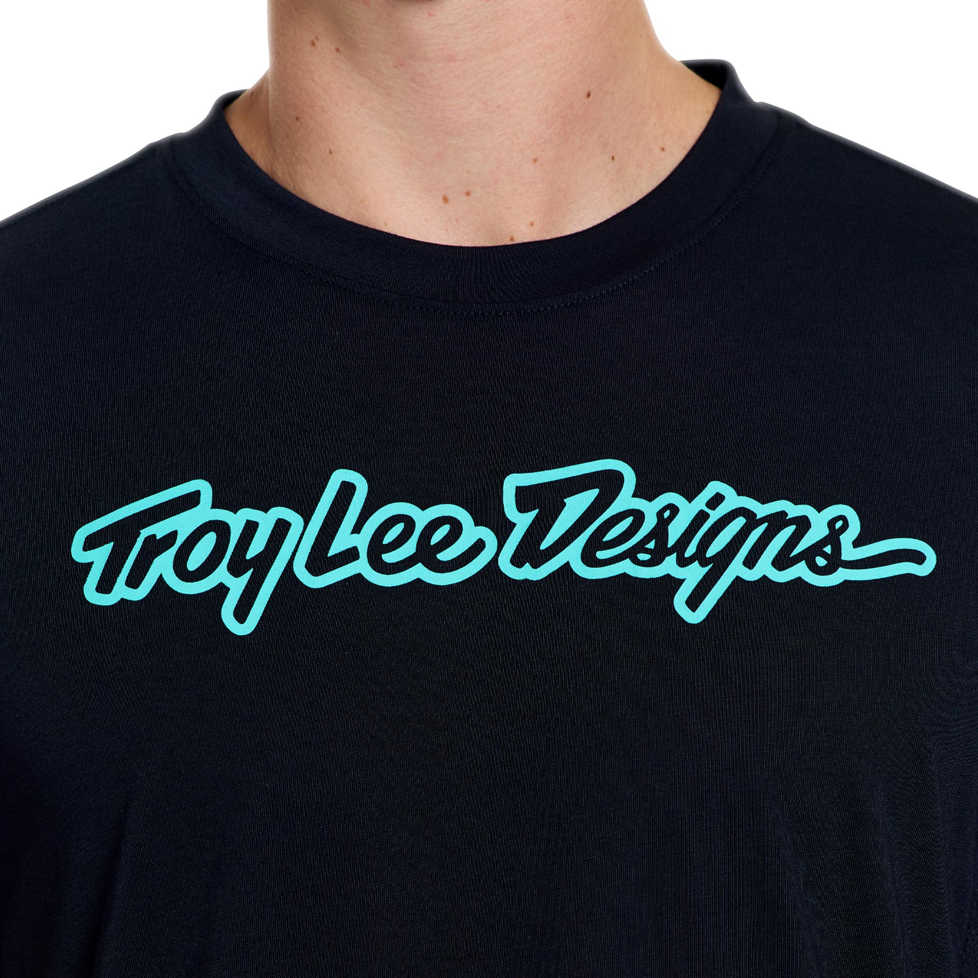 Troy Lee Designs Skyline Ride Signature Short Sleeve Bicycle Jersey black/turquoise L Figure 3