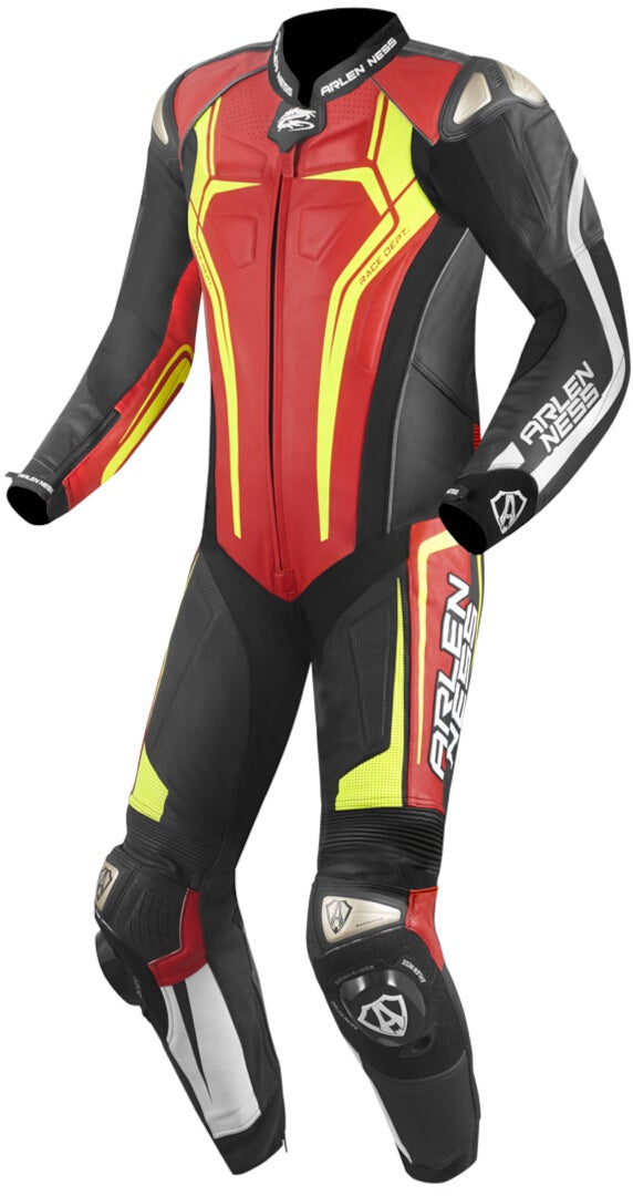 Arlen Ness Sugello 2 Abito monopezza in pelle moto nero/rosso/giallo 60 Figura 1