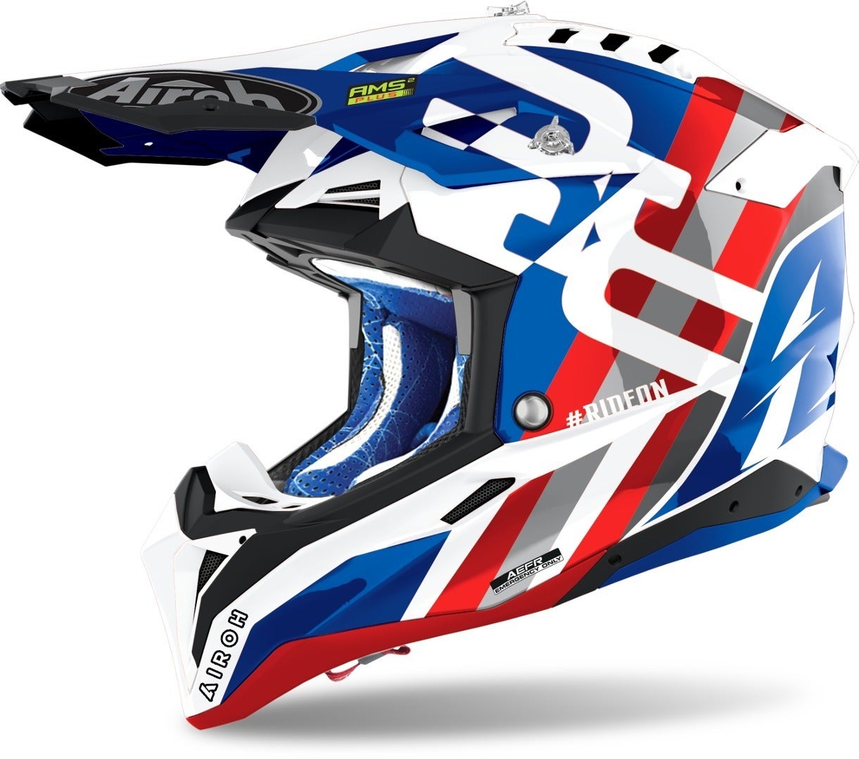Airoh Aviator 3 Rainbow Carbon Motorcross helm blauw/rood M (57/58) Figuur 1