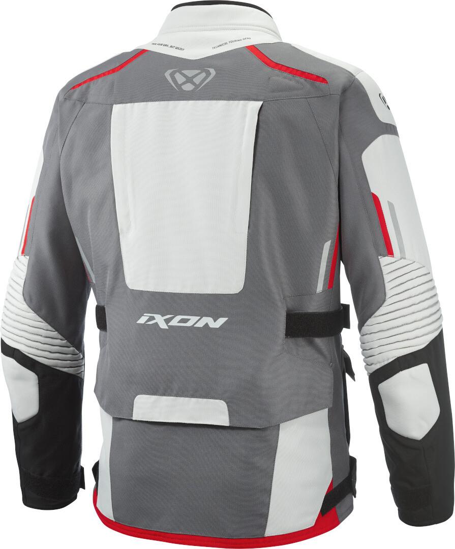 Ixon Midgard Waterproof Motorcycle Textile Jacket black/grey/red XL Figure 2