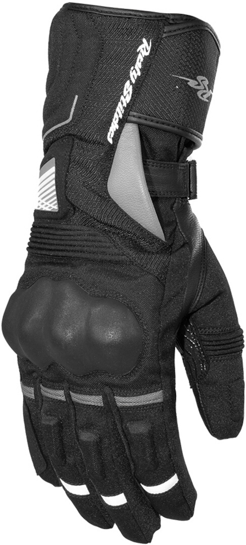 Rusty Stitches Ryder Waterproof Motorcycle Gloves black/grey S Figure 1