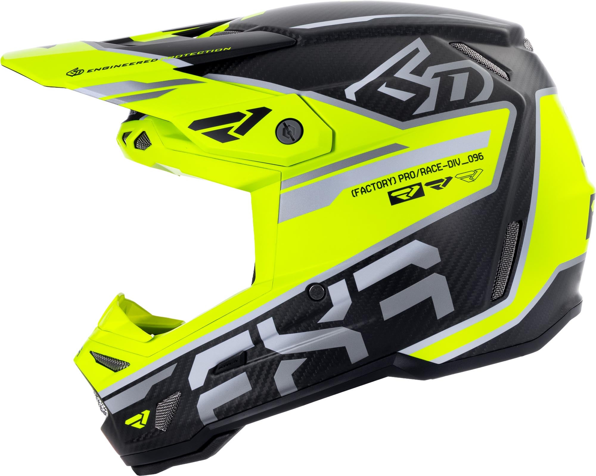 FXR 6D ATR-3 FIM Carbon Capacete de motocross amarelo/preto S Figura 4