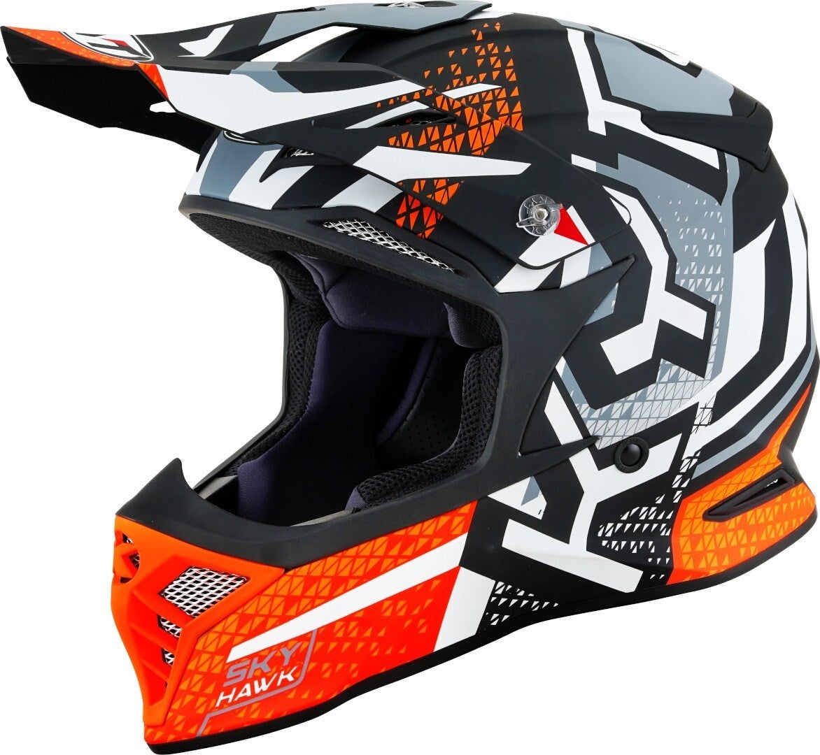 KYT Skyhawk Hyperflow Kask motocrossowy szarawy matowy/pomarańczowy L (59/60) Rysunek 1