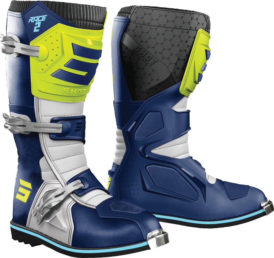 Shot Race 2 Bottes de motocross bleu/jaune 49 Figure 1