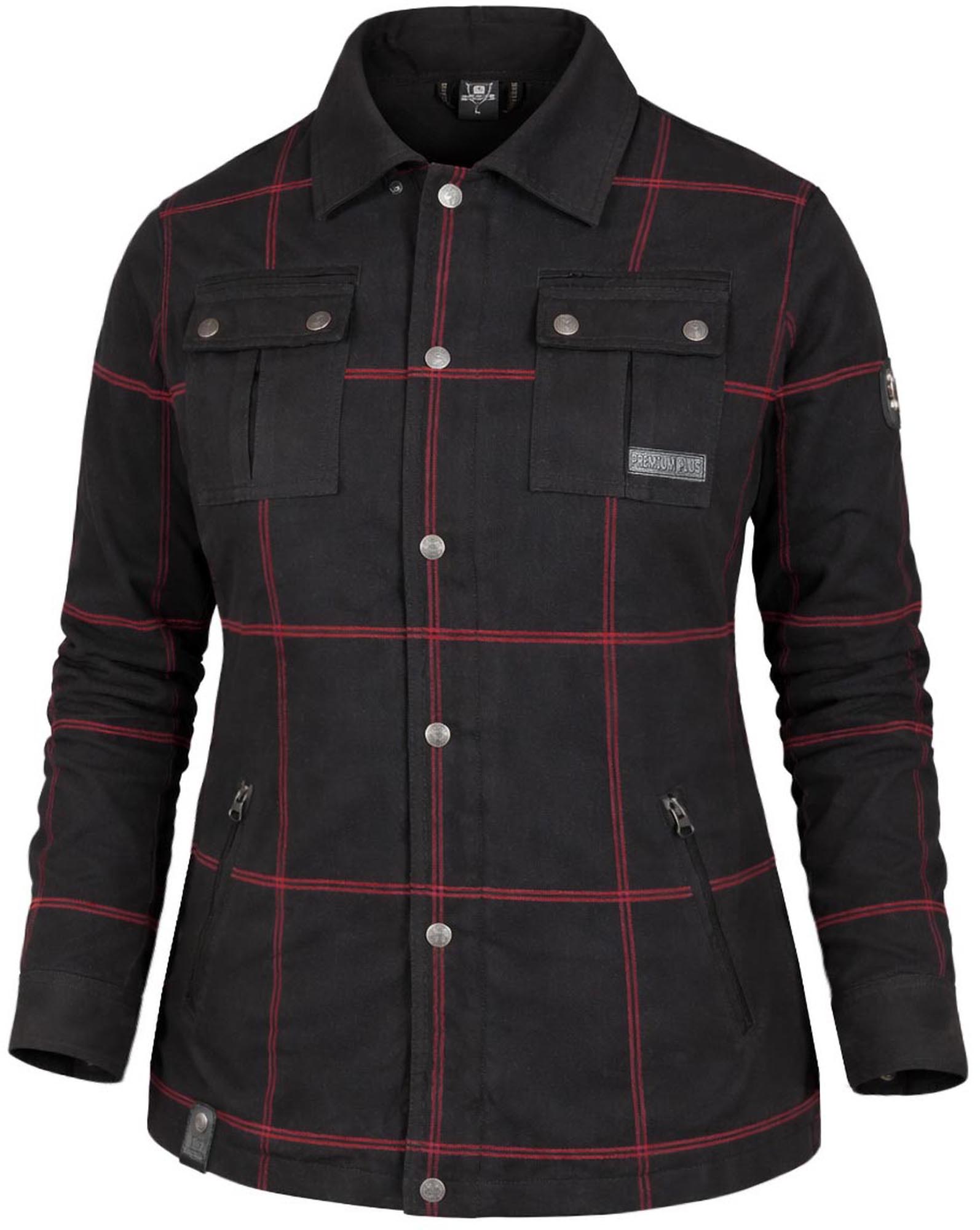 Bores Lumberjack Premium Plus Bortexx Damer Motorcykelskjorte AAA sort/rød S Figur 2