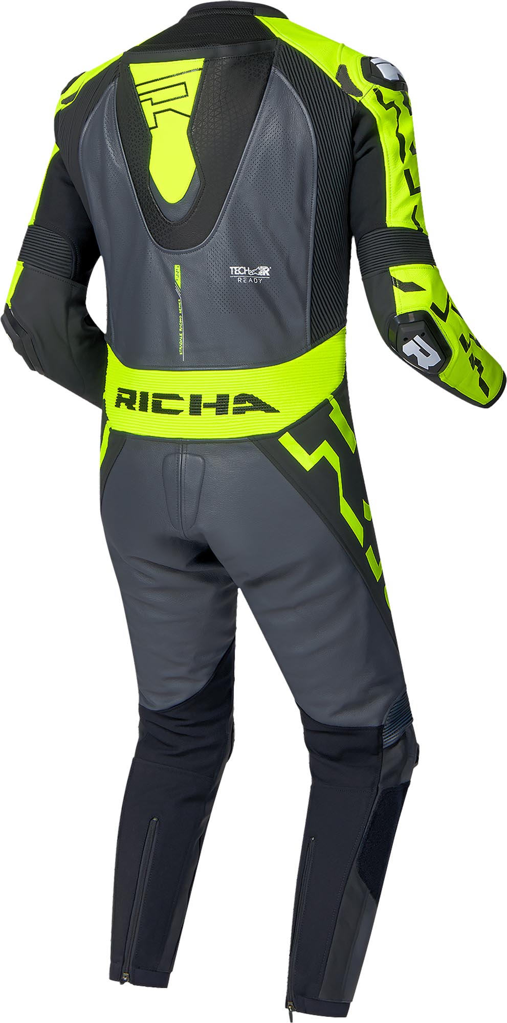 Richa Stradale GP One Piece Motorcycle Leather Suit black/grey/yellow 52 Figure 2