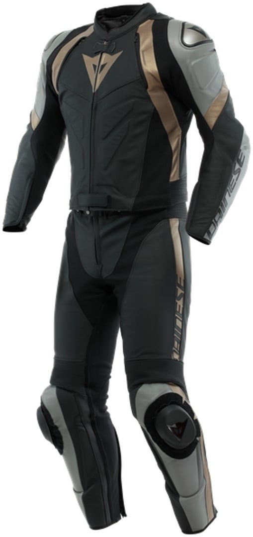 Dainese Avro 4 2-delt motorcykel læderdragt sort/grå 64 Figur 1