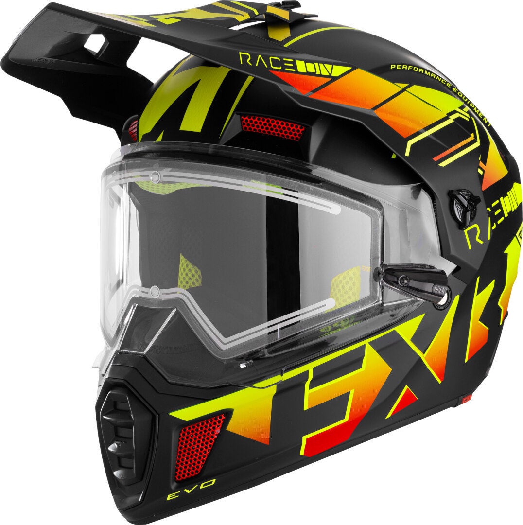 FXR Clutch X Evo Snescooter hjelm sort/gul/rød Tab (58/60) Figur 1