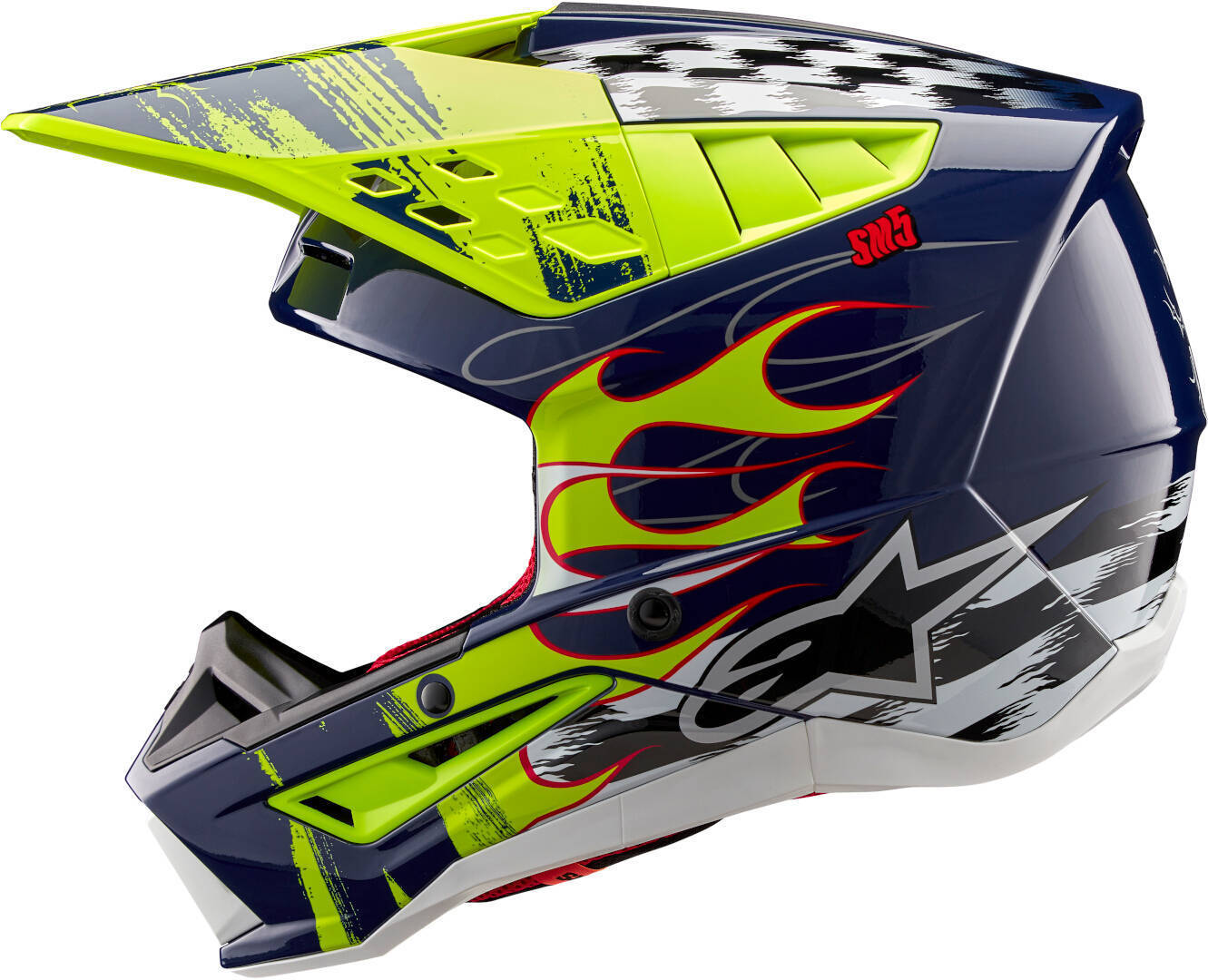 Alpinestars S-M5 Rash Casque de motocross bleu/jaune M (57/58) Figure 4