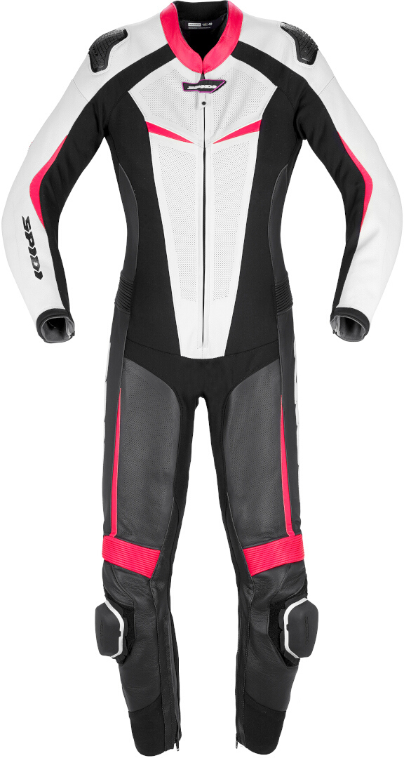Spidi Track Perforated Pro Damer Motorcykel Läder Kostym svart/vitt/rosa 42 Figur 1