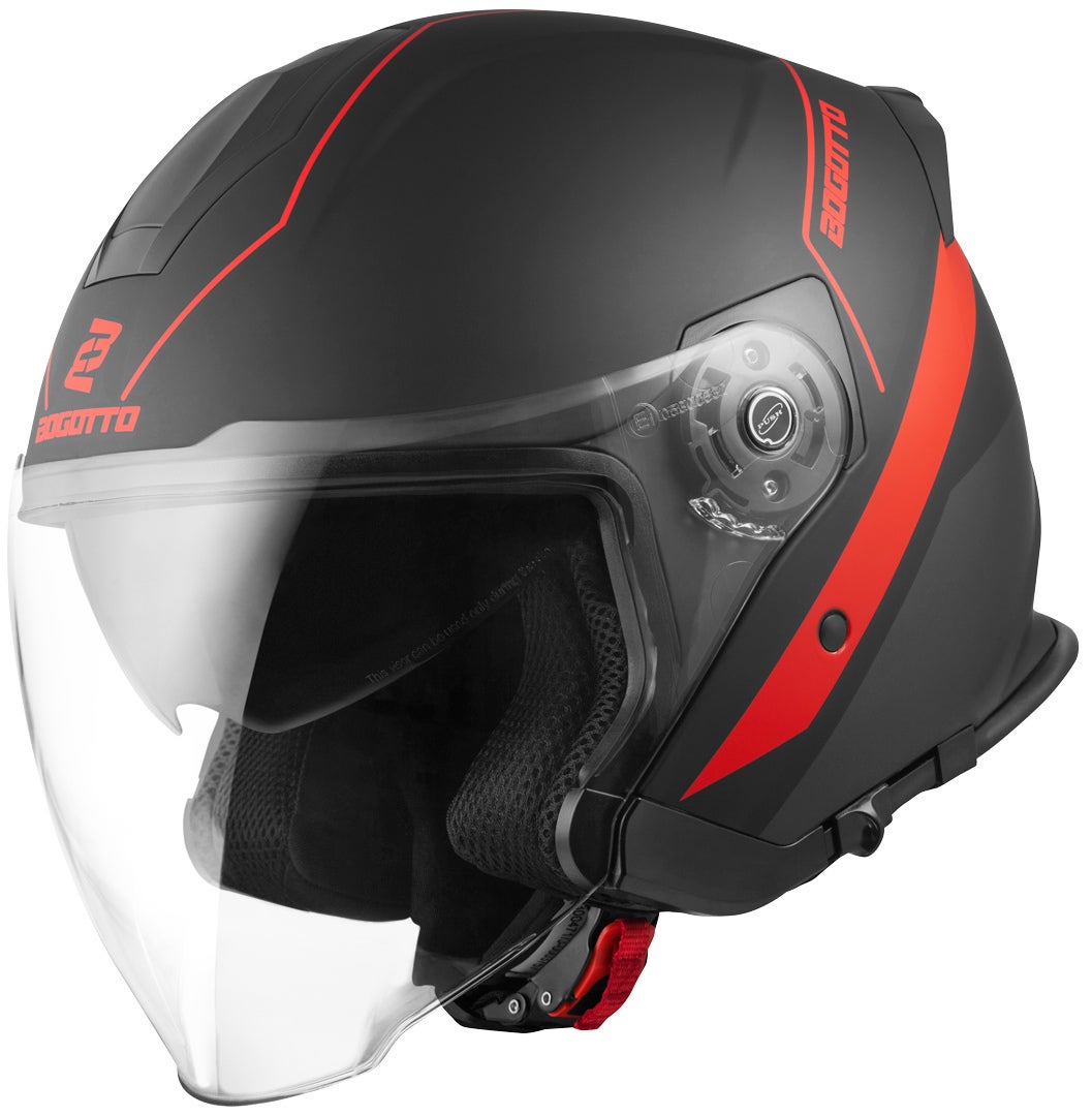 Bogotto V586 Detri Jethelm schwarz matt/rot M Abbildung 1