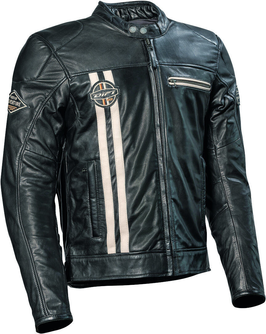 DIFI Boston Motorrad Lederjacke schwarz/beige 56 Abbildung 1