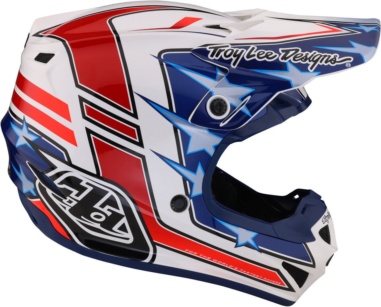 Troy Lee Designs SE4 Polyacrylite Flagstaff MIPS Casco da motocross rosso/bianco/blu XXL (62/63) Figura 5