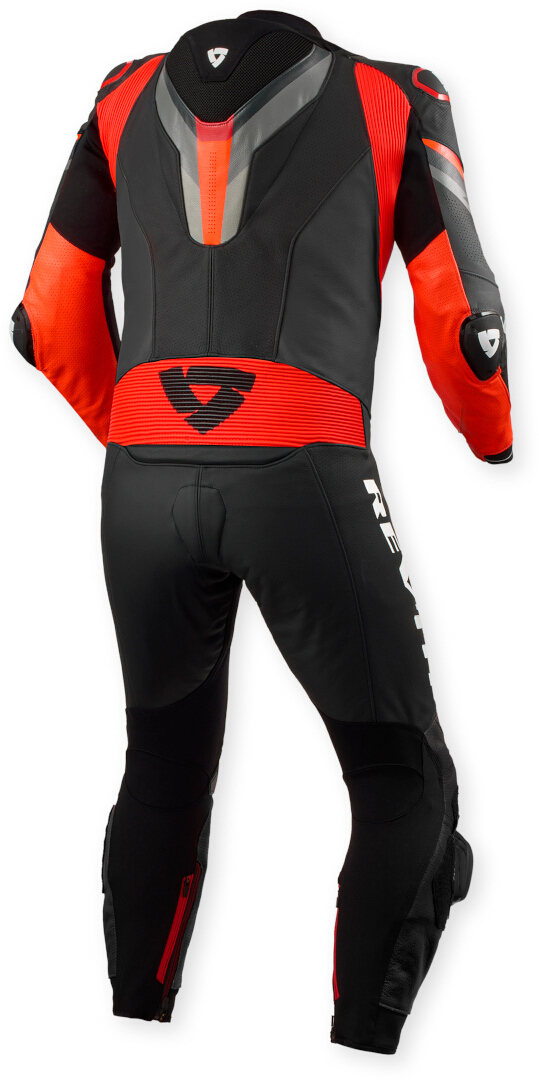 Revit Quantum 3 perforierte 1-Teiler Motorrad Lederkombi anthrazit/neon-rot 54 Abbildung 2