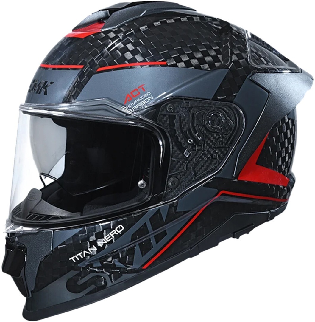 SMK Titan Carbon Nero 06 Helm grau/rot S (55) Abbildung 1