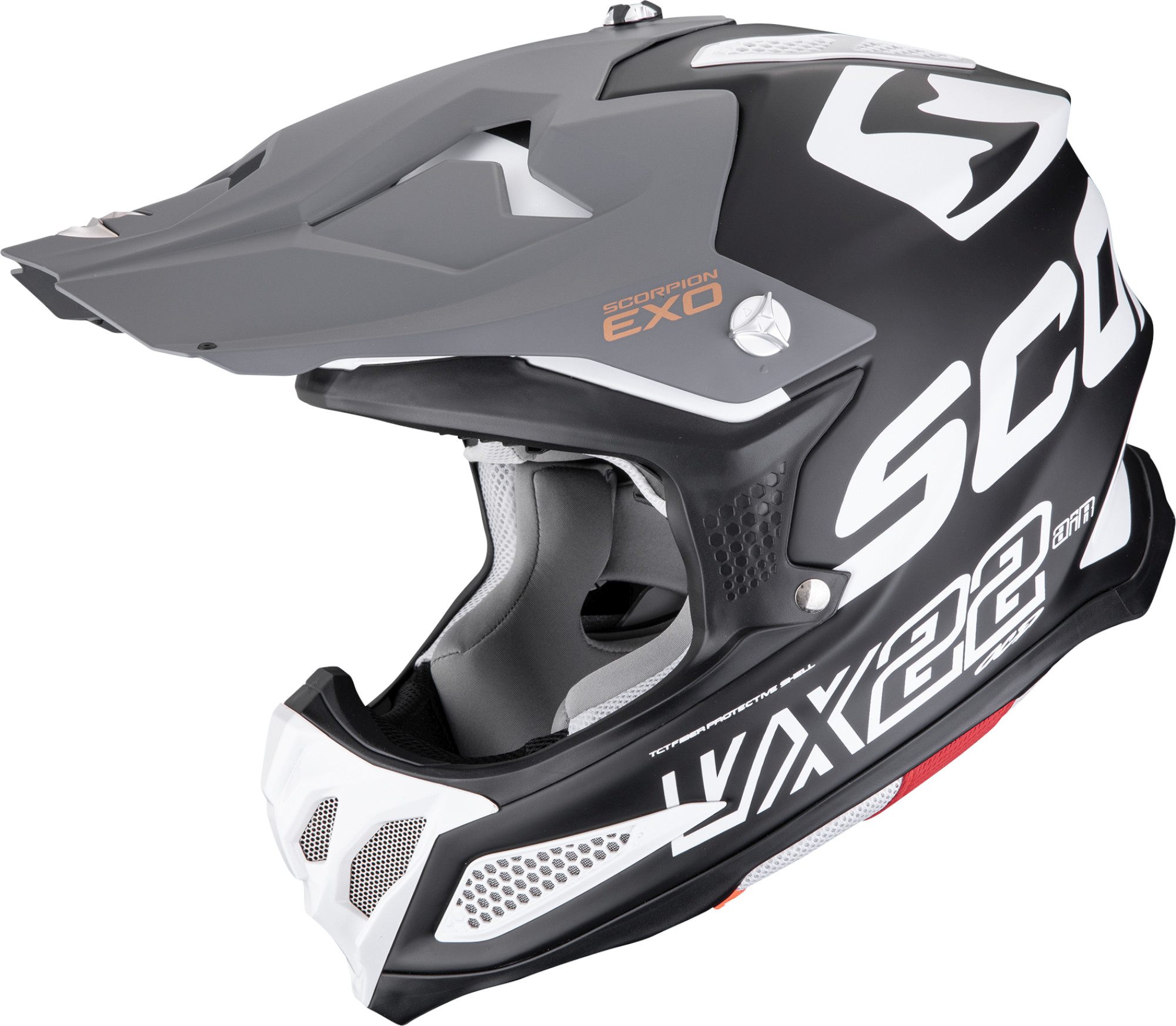 Scorpion VX-22 Air Updown Motocross Helm schwarz/weiß/grau S (55/56) Abbildung 1
