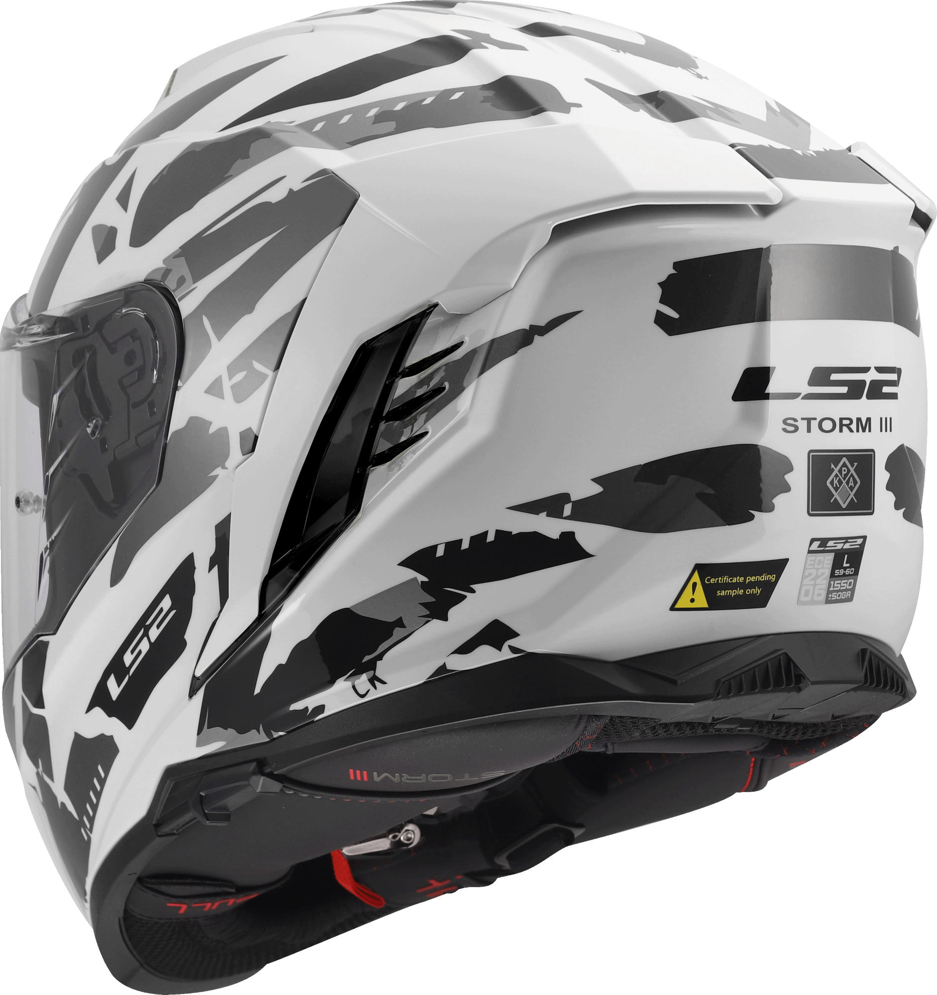 LS2 FF818 Storm III Kaos Helmet white/grey XXS (51/52) Figure 4