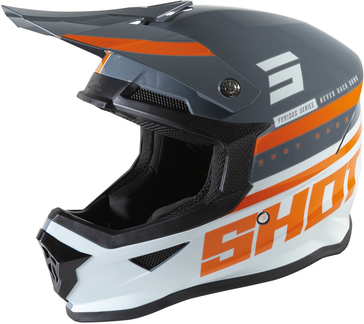 Shot Furious Shining Motocross Helm grau L (59/60) Abbildung 1