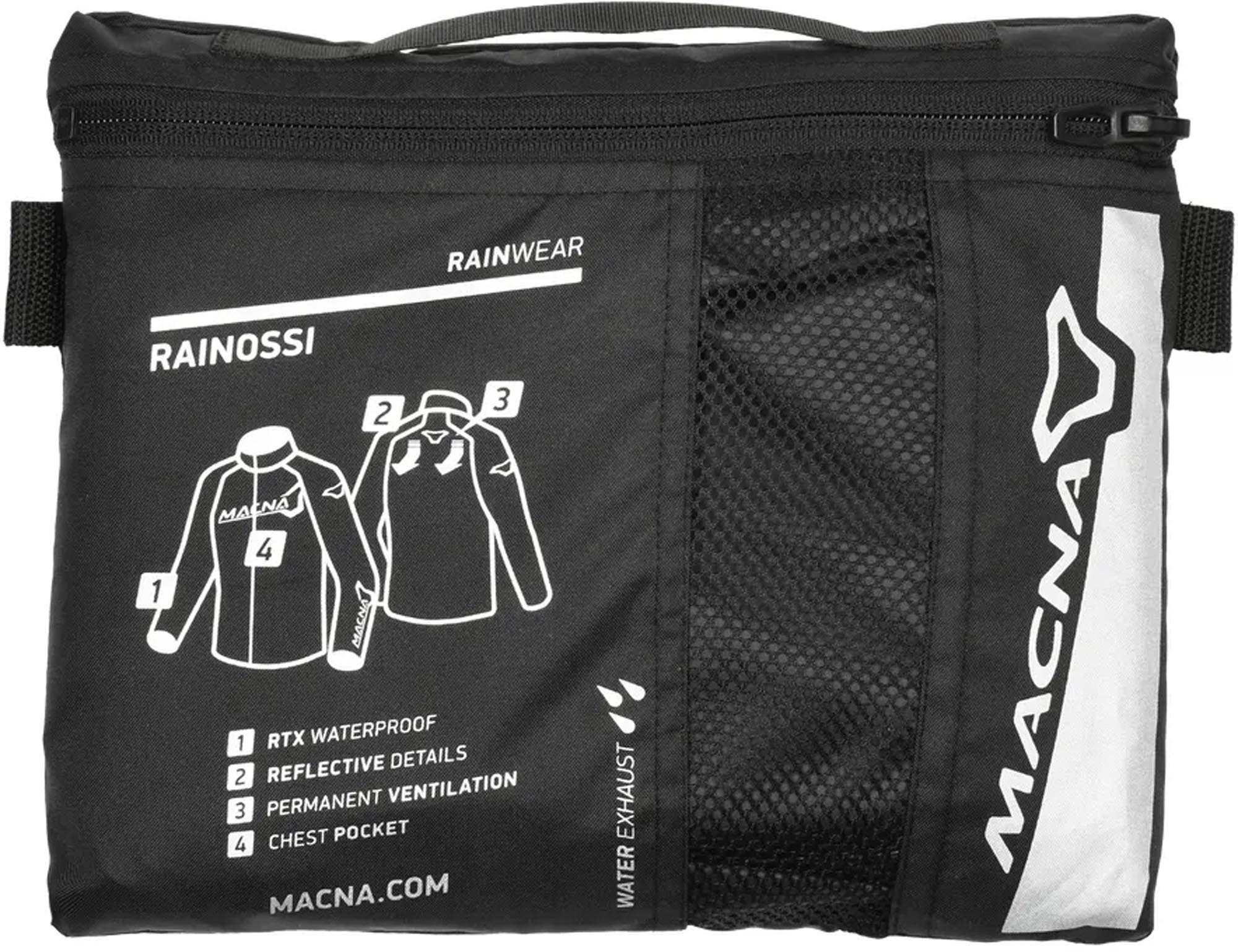 Macna Rainossi Motorcycle Rainjacket black/white S Figure 4