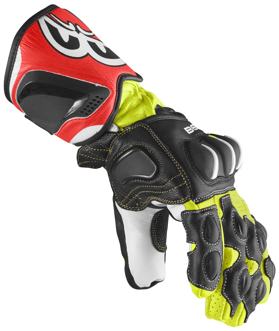 Berik Thunar Evo Motorcykel handsker sort/neon-gul/neon-rød M Figur 3