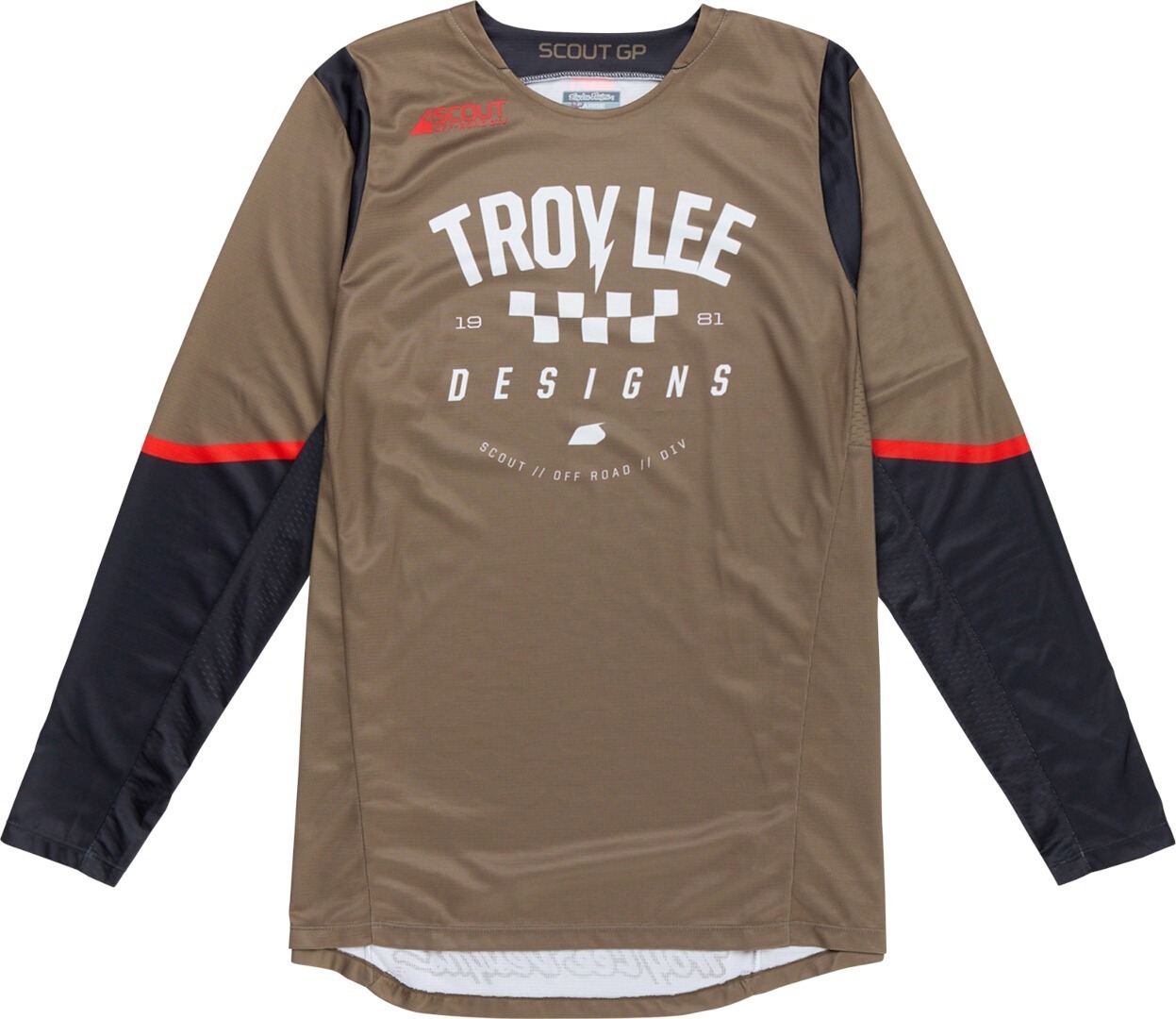 Troy Lee Designs Scout GP Ripper Tricou de motocross kaki/gri închis XXL Figura 1