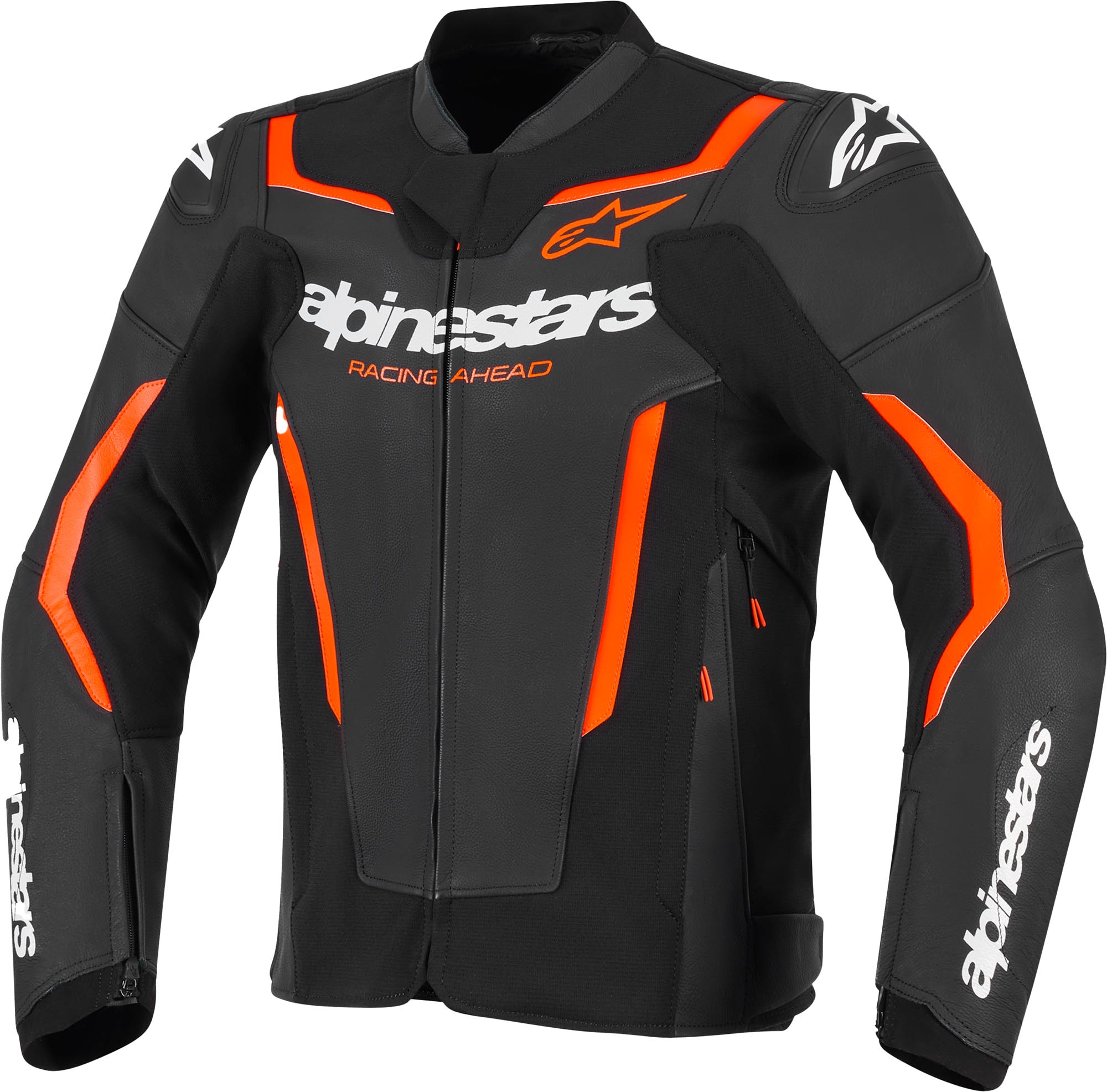 Alpinestars GP Force V2 Motorcycle Leather Jacket black/neon-red 48 Figure 1