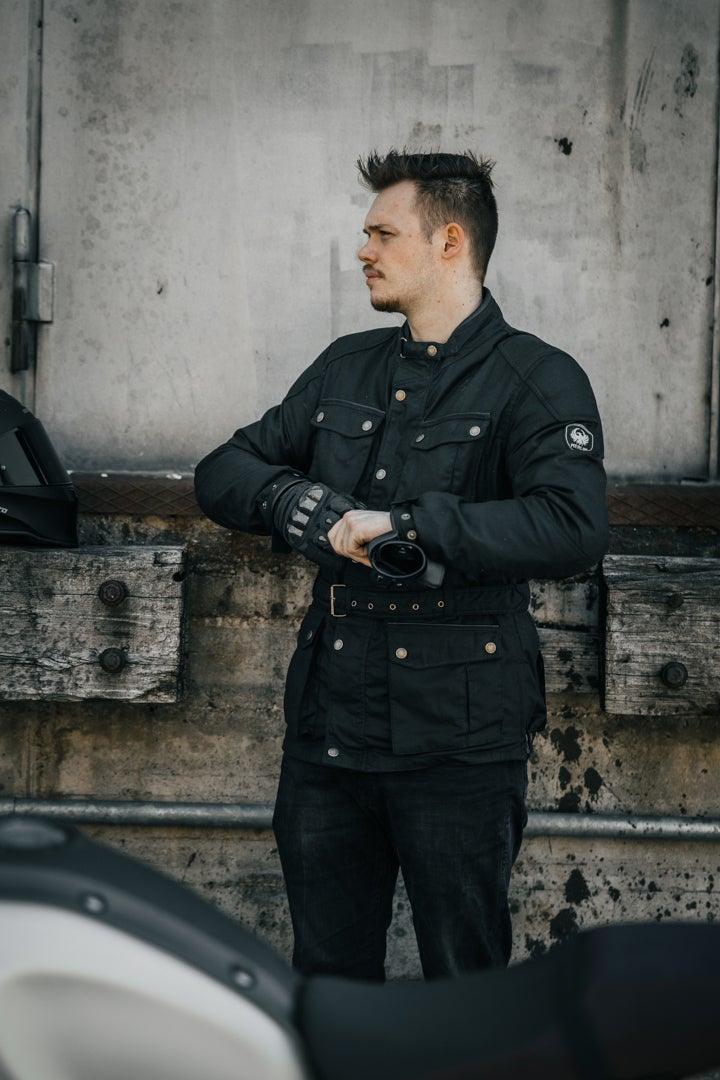 Merlin Kurkbury Motorrad Wachsjacke schwarz XXL Abbildung 7