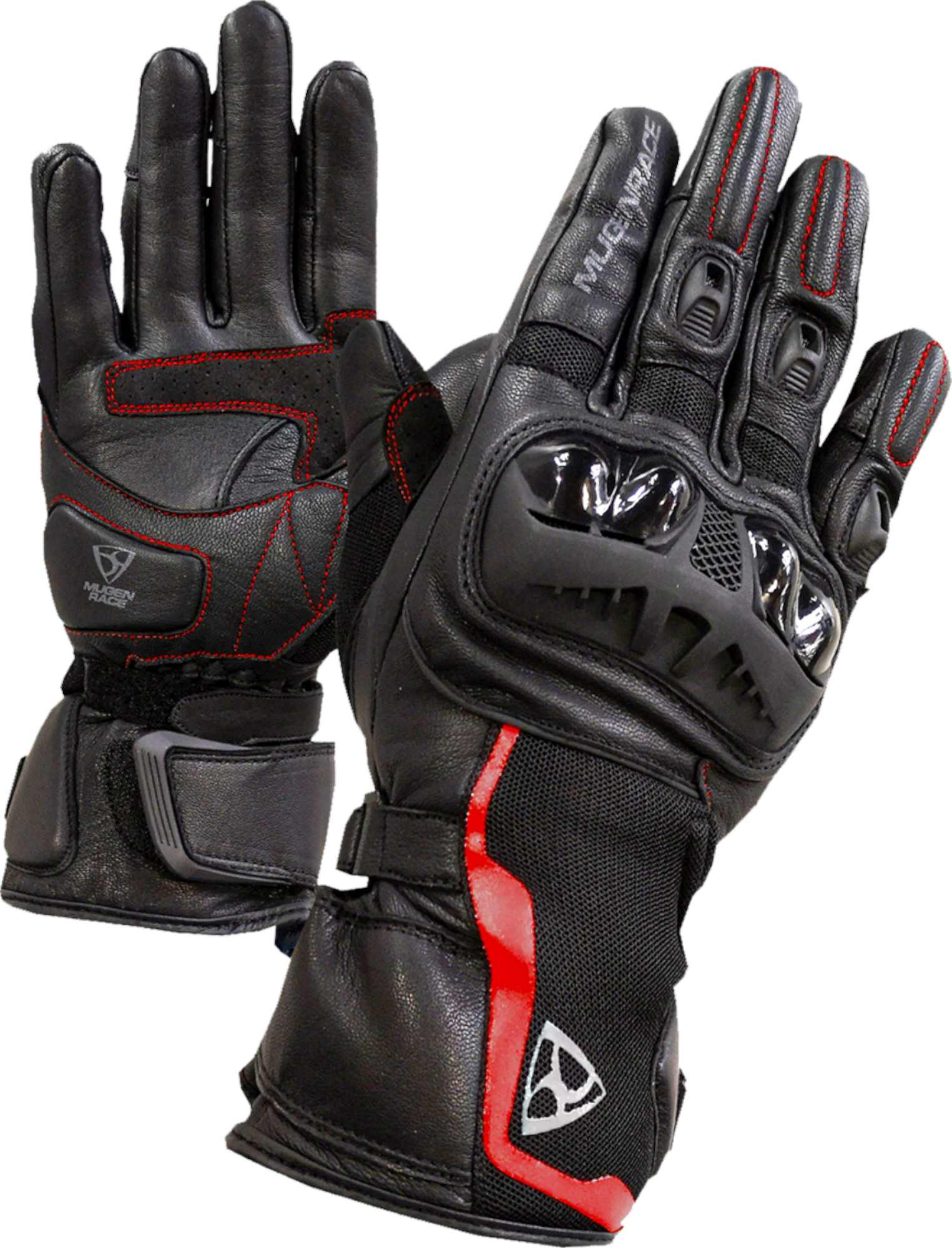MUGENRACE Mak-I Touring Mănuși de motocicletă Negru/Roșu XL Figura 1
