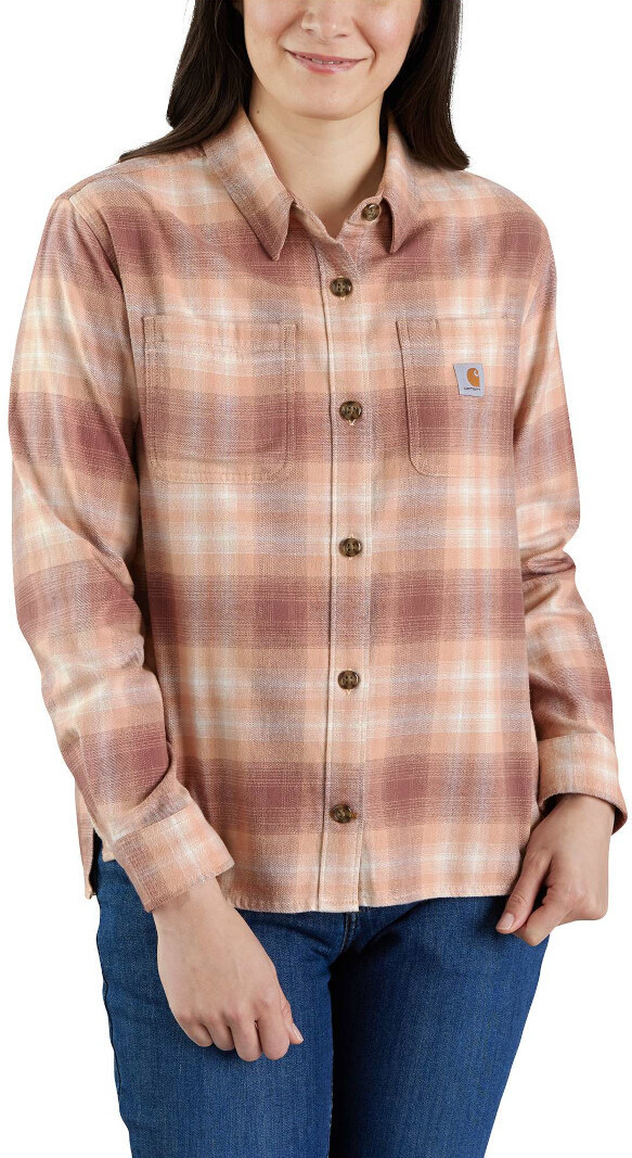 Carhartt Midweight Flannel Cămașă pentru doamne Maro/Alb M Figura 2
