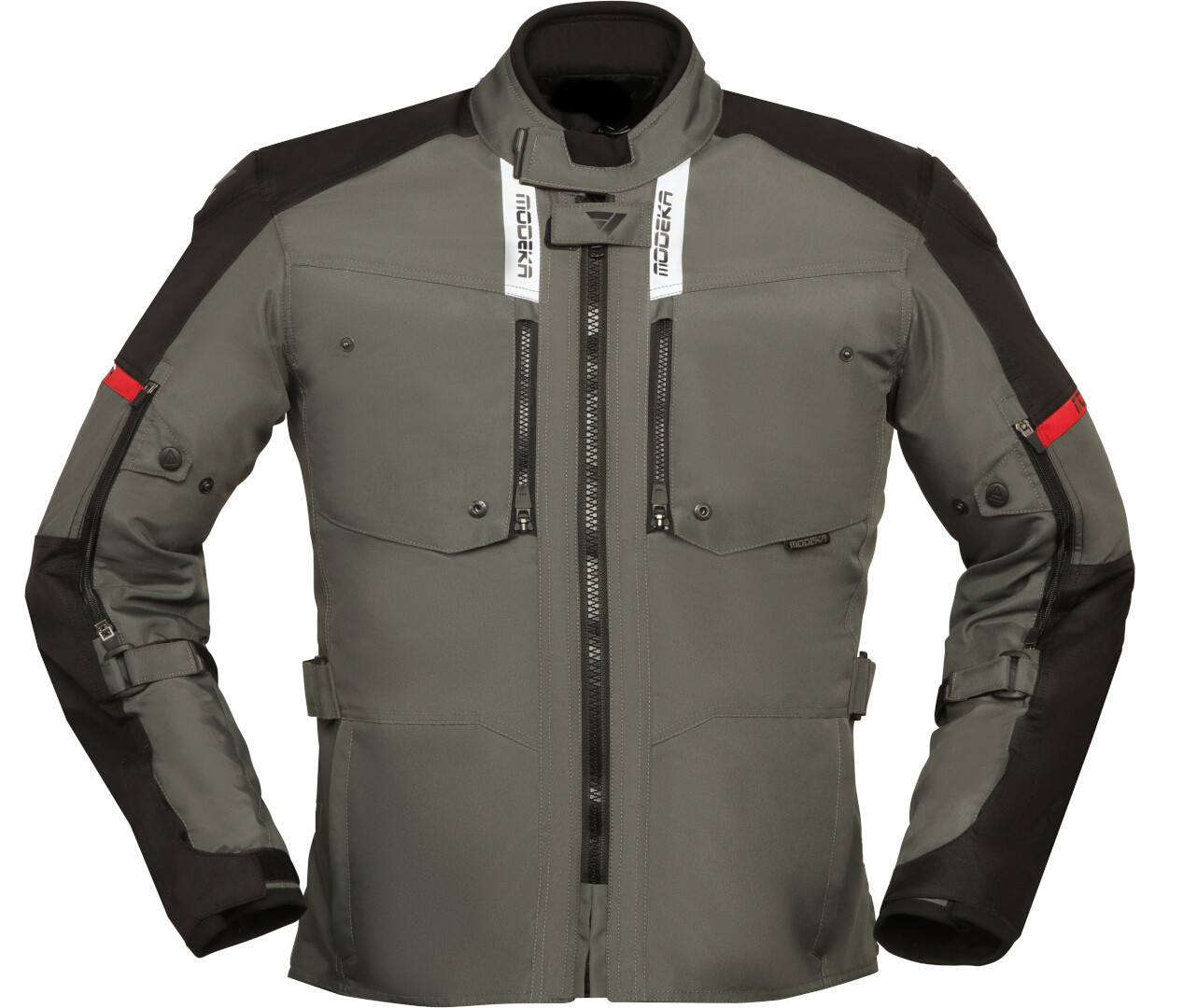 Modeka Raegis Motorcycle Textile Jacket grey/black 4XL Figure 1