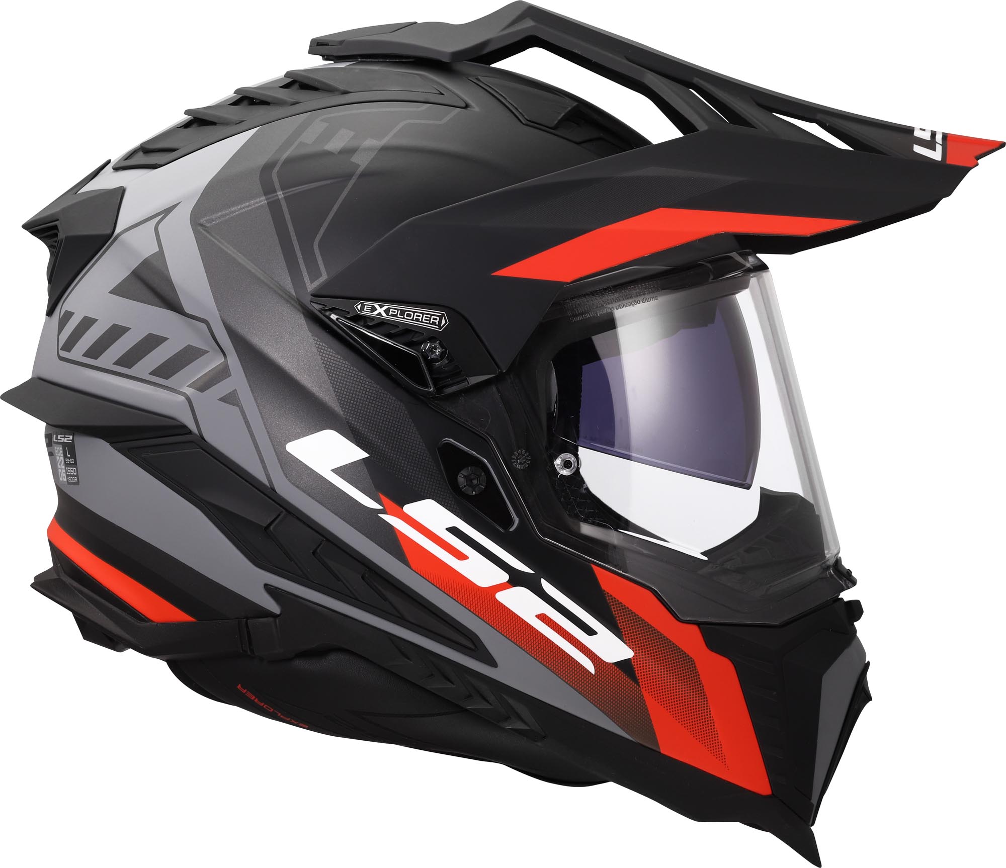 LS2 MX701 Explorer Hexa Enduro Helmet black/grey/red S (55/56) Figure 6