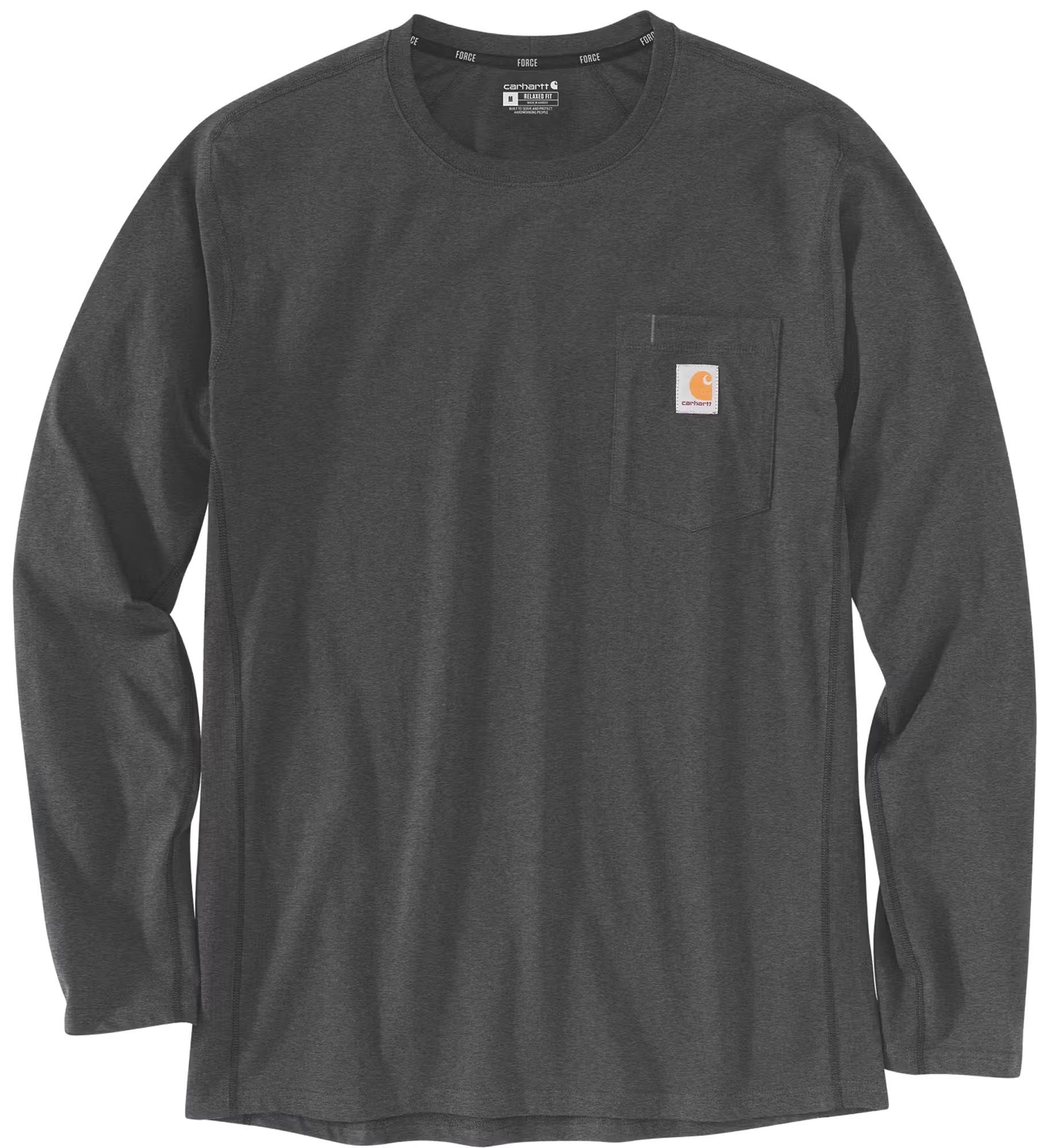 Carhartt Midweight Pocket Manga comprida Ajuste relaxado Cinza escuro M Figura 1