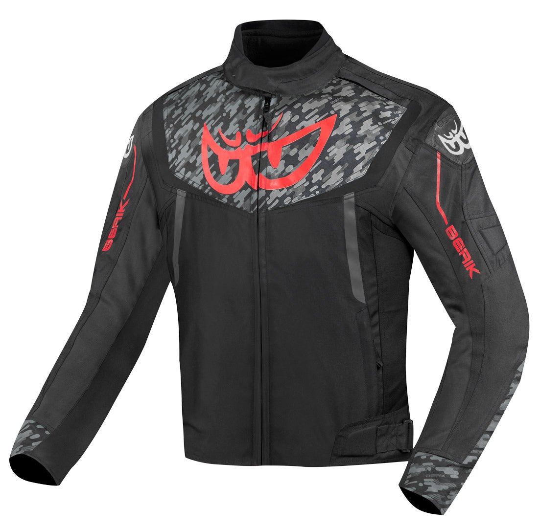 Berik Camo Street Waterproof Motorcycle Textile Jacket black/red 60 Figure 1