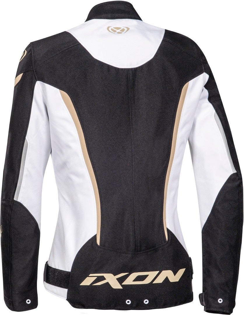 Ixon Striker Veste textile imperméable à l’eau pour dames de moto Noir/Blanc/Or M Figure 2