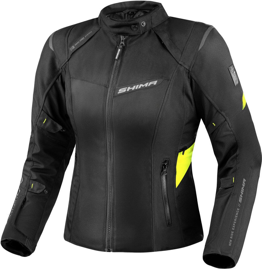 SHIMA Rush 2.0 imperméable à l’eau dames moto textile veste noir/jaune L Figure 1