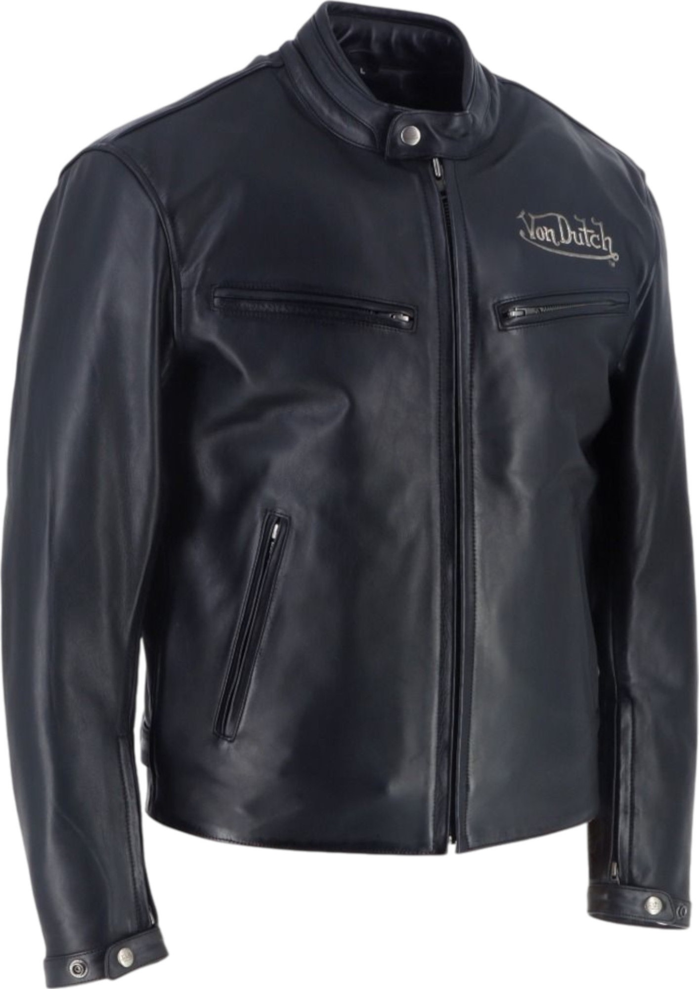 Von Dutch X Helstons Basic Moottoripyörän nahkatakki 2XL Kuva 3