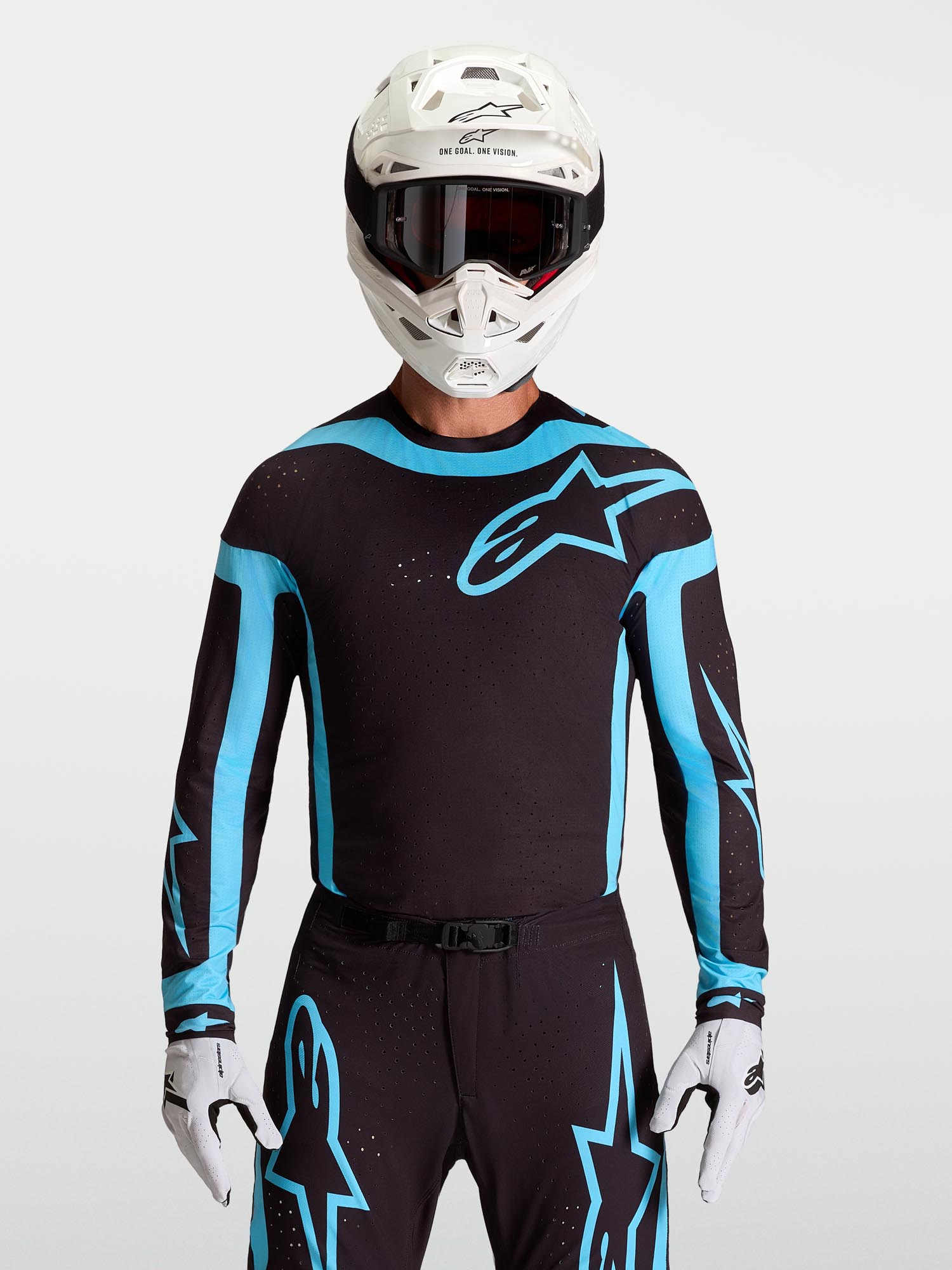 Alpinestars Supertech Vesta Motocrosstrøje Sort/turkis S Figur 7