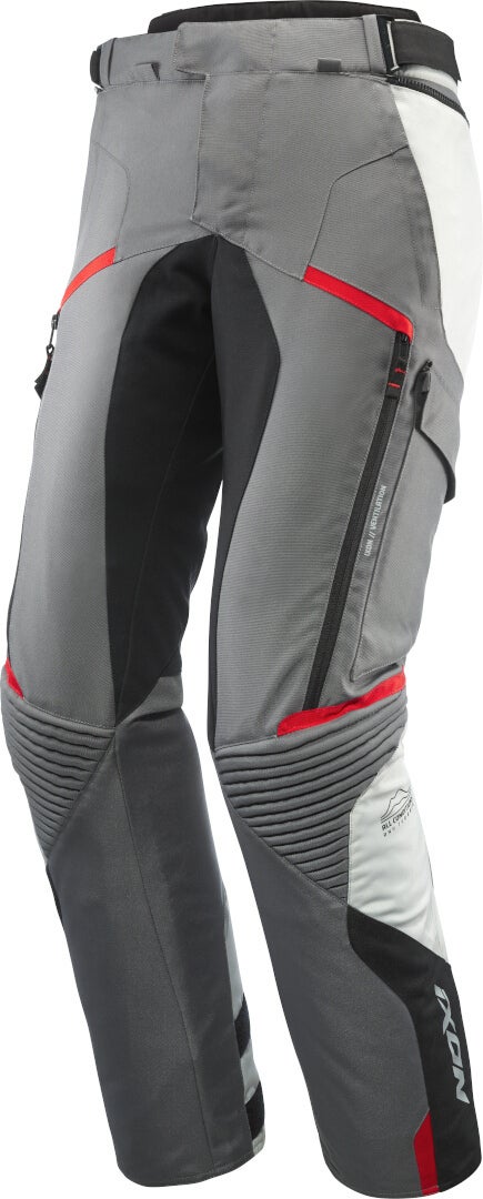 Ixon Midgard Waterproof Motorcycle Textile Pants black/grey/red XL Figure 1