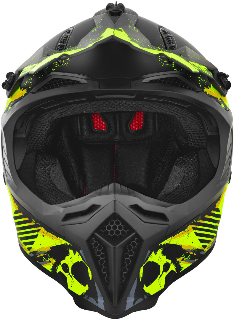 Germot GM 540 Motocross hjälm svart matt/grå/neon-gul XS (53/54) Figur 2