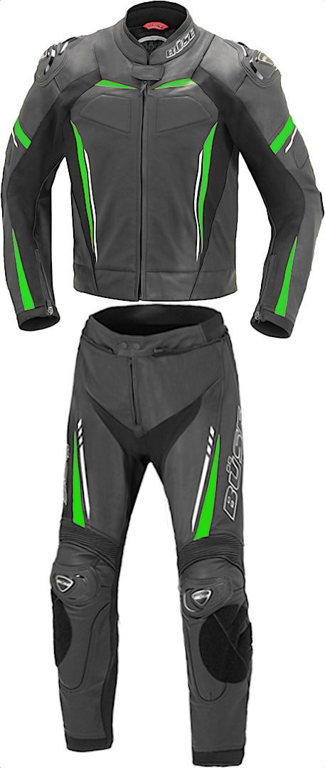 Büse Imola Two Piece Motorcycle Leather Suit black/green 54 Figure 1