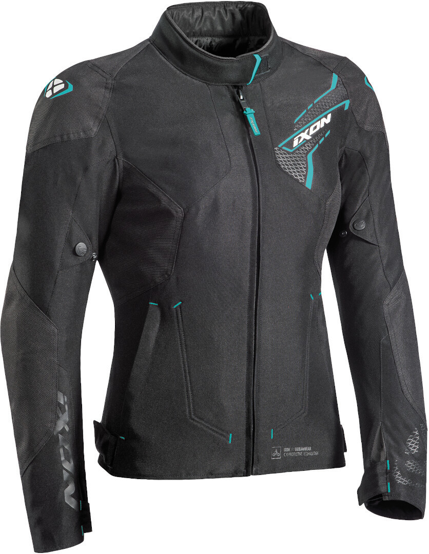 Ixon Luthor Damer motorcykel textil jacka svart/turkos XS Figur 1