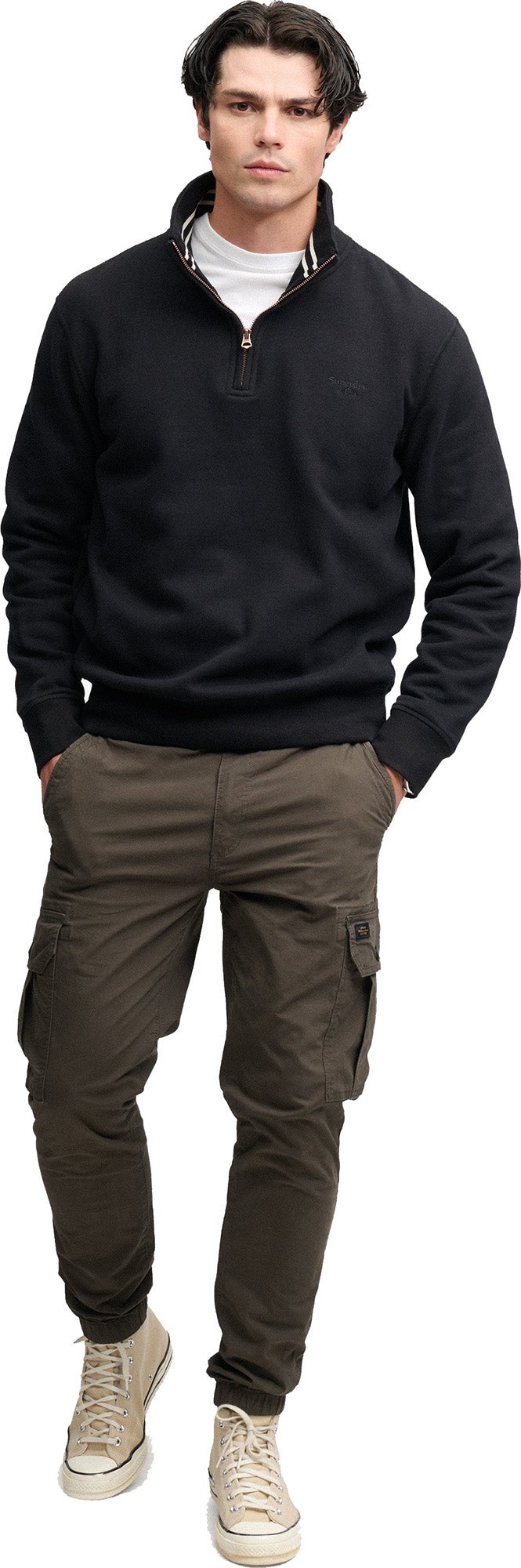 Superdry & Co Essential Serif Logo Half-Zip Sweatshirt schwarz XL Abbildung 7