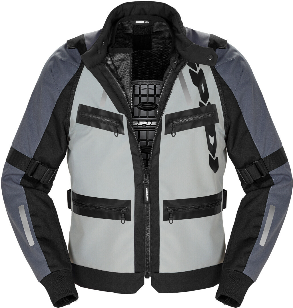 Spidi Enduro Pro Motorrad Textil Jacke dunkelgrau/hellgrau M Abbildung 3