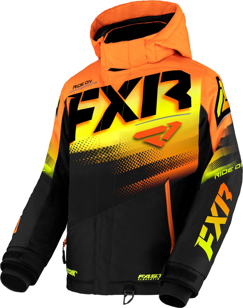FXR Boost 2023 Youth Snowmobile Jacket black/orange 12 Figure 1