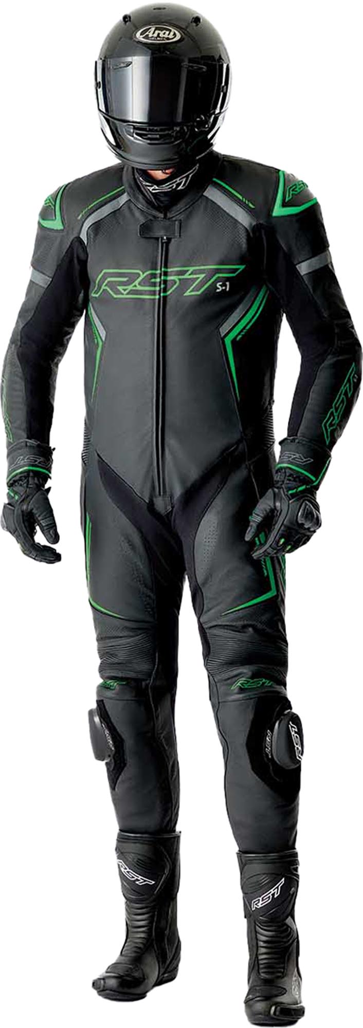 RST S1 D30 Costum de piele de motocicletă perforat într-o singură piesă Negru/neon-verde 58 Figura 11