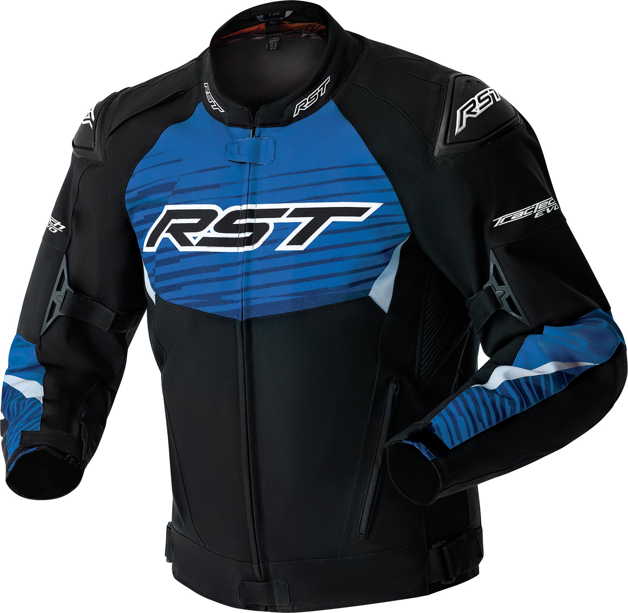 RST Tractech Evo D30 waterdichte motorfiets textieljas zwart/blauw 52 Figuur 1