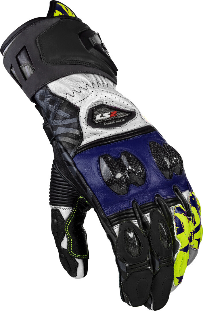 LS2 Feng Motorcycle Gloves black/blue M Figure 1