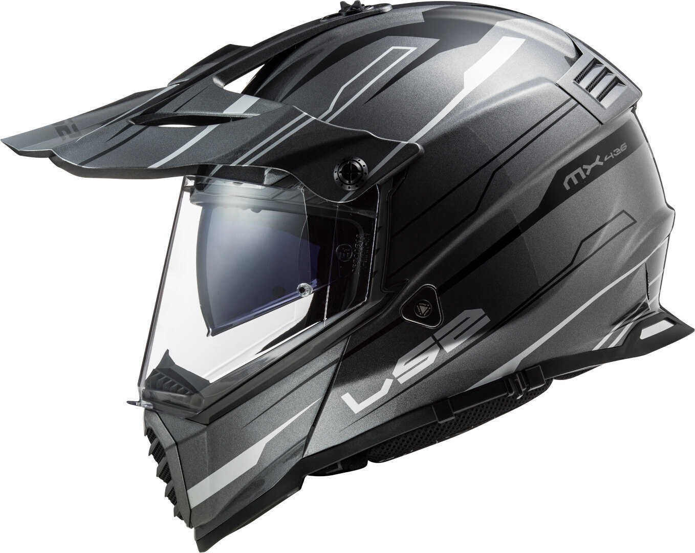 LS2 MX436 Pioneer Evo Knight Cască de motocross Gri/Alb XXS (51/52) Figura 4